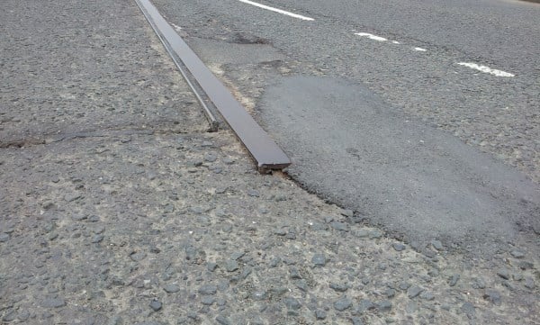 Expansion joint on bridge in Broughton