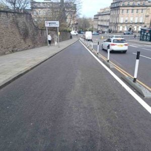 Confusing infrastructure off Charlotte Square, Edinburgh
