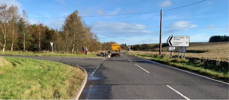 Collision locus where delivery van misses turn