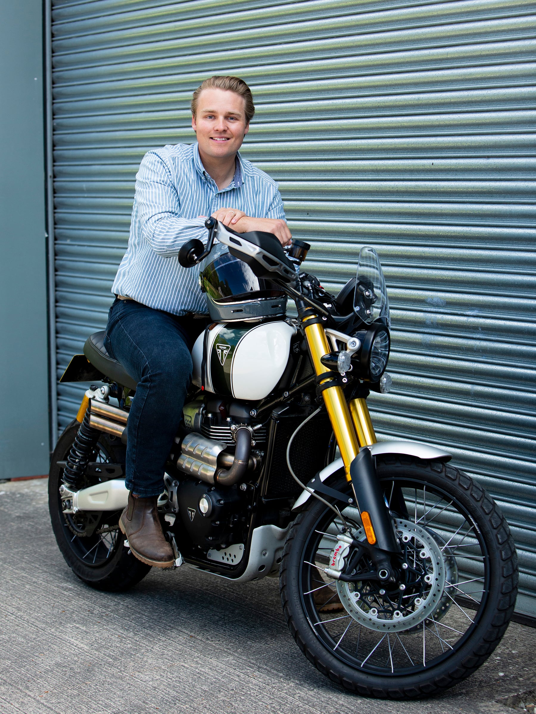Thomas Mitchell Solicitor on his Triumph Scrambler 1100