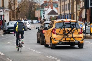 Cyclist in town